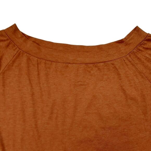 Halife Top Blouse Womens XXL Scoop Neck Dolman Sleeve Lightweight Rust Casual - Picture 6 of 12